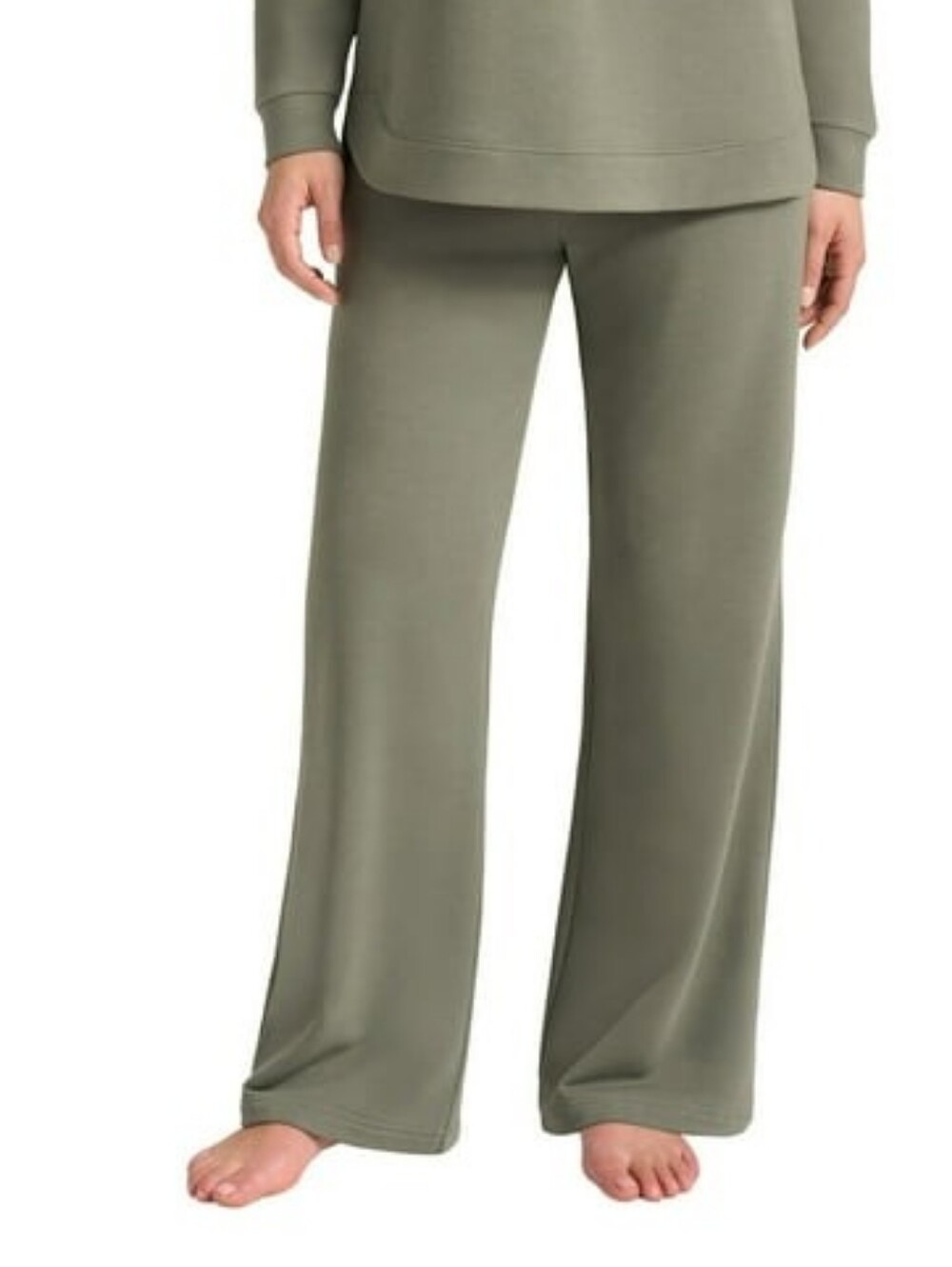 Relaxed Wide-Leg Pants in Olive